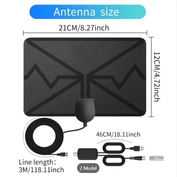 HD Digital TV Antenna] 4K HD Digital TV Antenna with Amplifier Enhancer - Picture 1 of 3